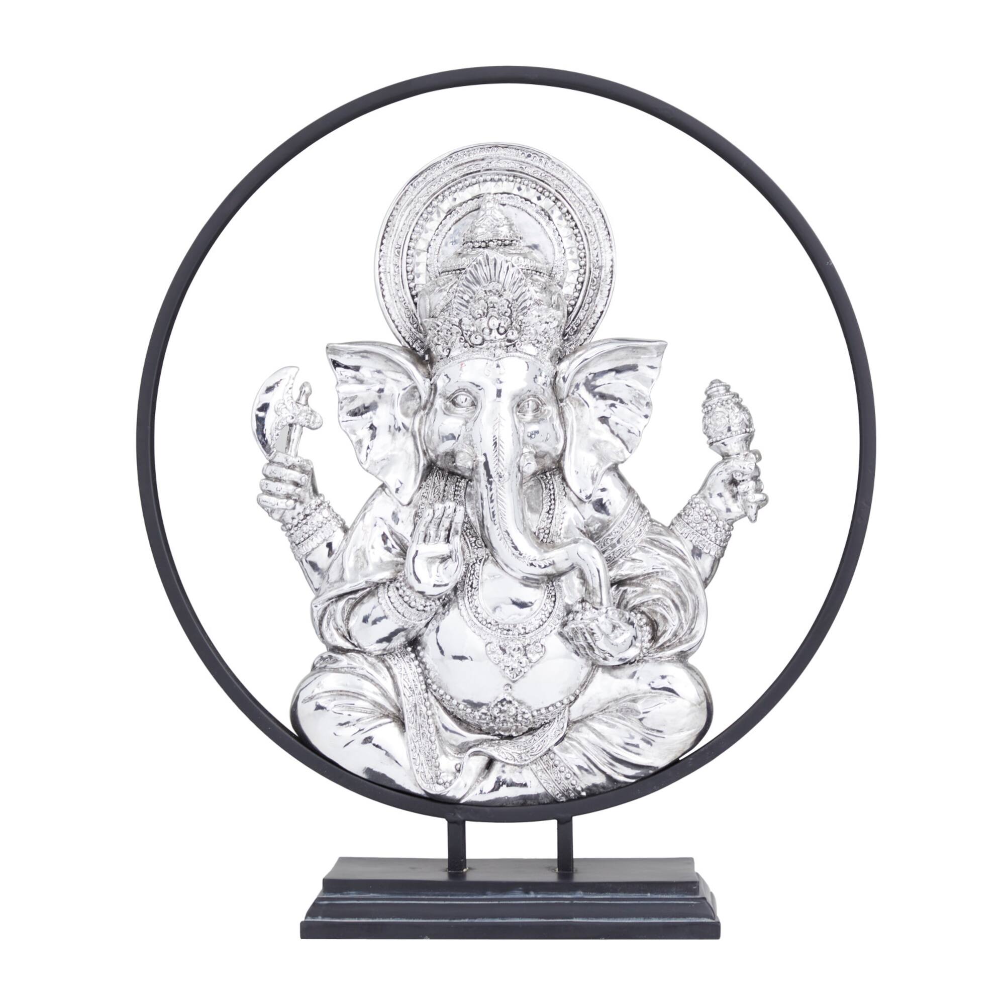 22" Black Polystone Eclectic Buddha